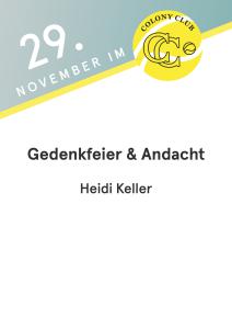 Andacht & Gedenkfeier - Heidi Keller